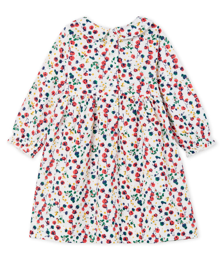 Robe manches longues b&eacute;b&eacute; fille imprim&eacute;e blanc/multicouleur