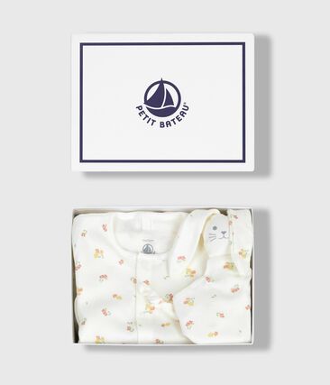 Coffret cadeau naissance en coton imprimé fleuri