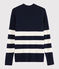 Pull marin en laine Femme bleu SMOKING/blanc MARSHMALLOW