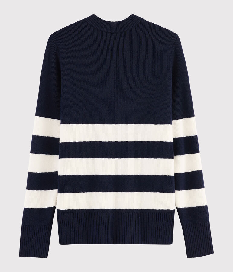 Pull marin laine Femme bleu/blanc