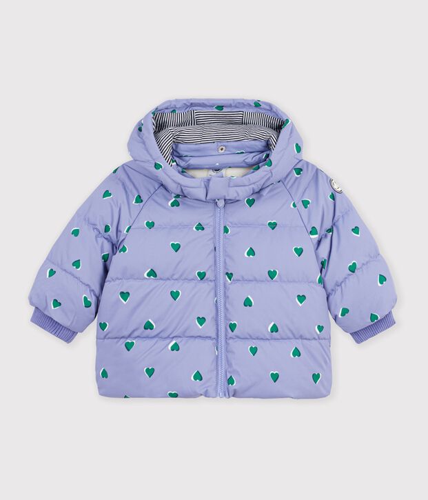 Doudoune b&eacute;b&eacute; en polyester imprim&eacute; animalier violet/multicouleur