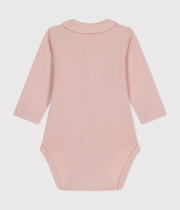 Body manches longues &agrave; col b&eacute;b&eacute; rose