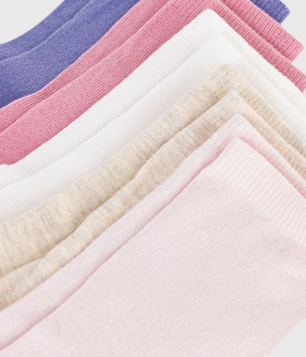 5 paires de chaussettes enfant en coton unies multicouleur