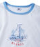 Pyjama ado garçon à motif blanc ECUME/bleu MAJOR