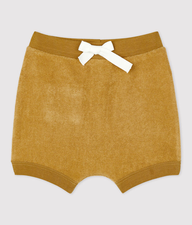 Short en bouclette &eacute;ponge b&eacute;b&eacute; jaune