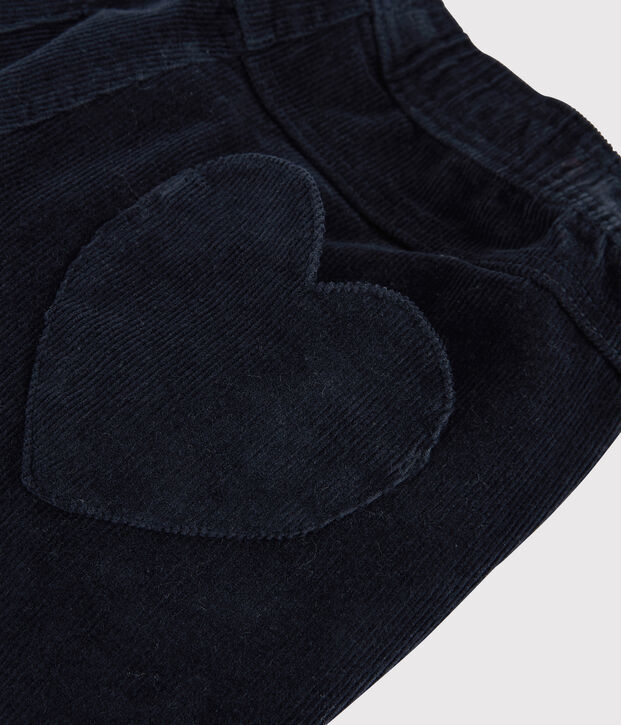 Pantalon velours enfant fille bleu marine