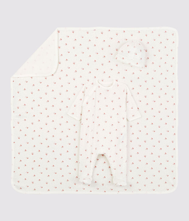 Coffret cadeau naissance petit oiseau b&eacute;b&eacute; en coton biologique multicouleur