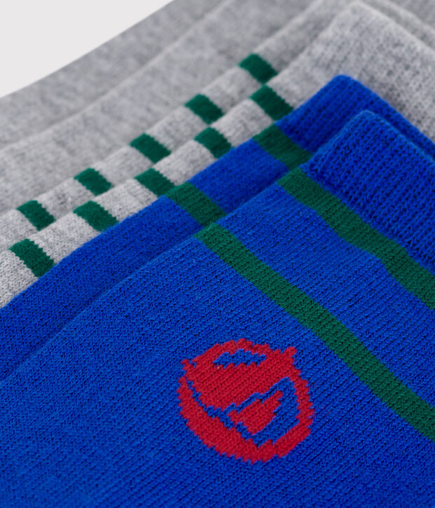 3 paires de chaussettes enfant ray&eacute;es en coton logo multicouleur