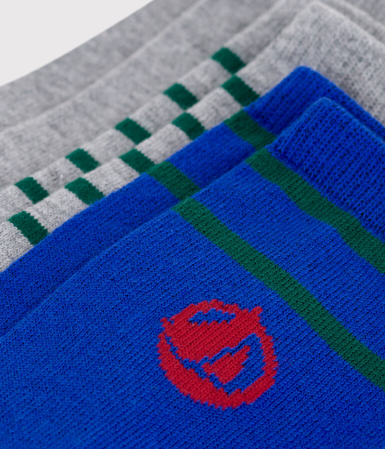 3 paires de chaussettes enfant ray&eacute;es en coton logo variante 1