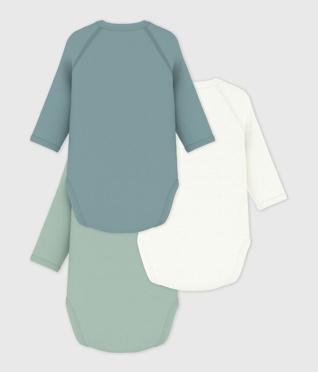 Lot de bodies crois&eacute;s manches longues en coton imprim&eacute; b&eacute;b&eacute; multicouleur