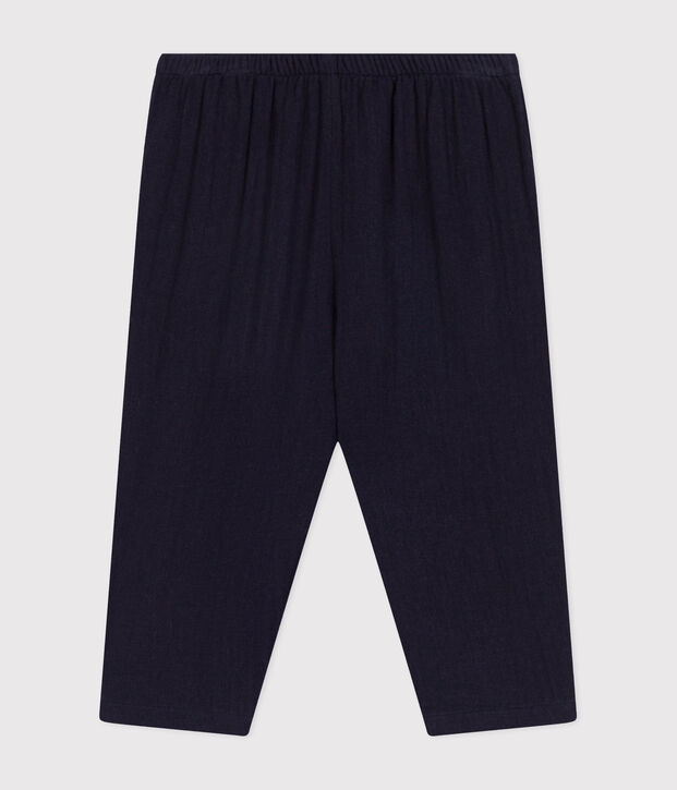 Pantalon en gaze de coton b&eacute;b&eacute; bleu marine