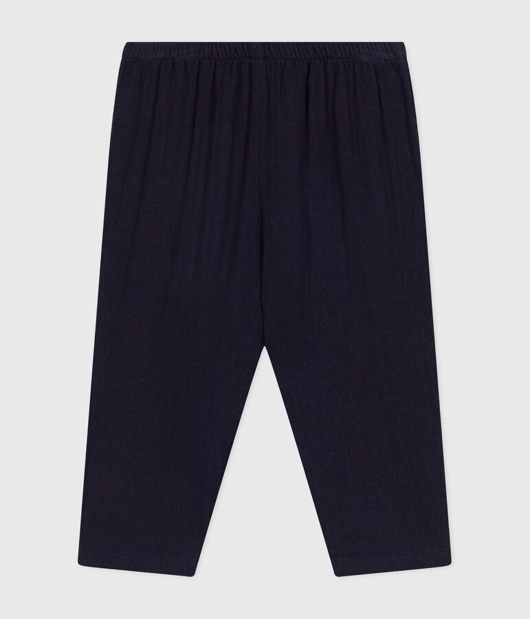 Pantalon en gaze de coton b&eacute;b&eacute; bleu