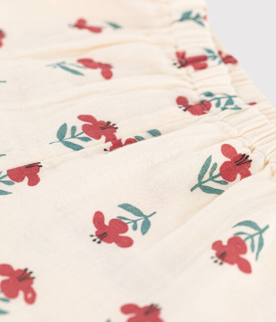 Pantalon bébé en gaze de coton imprimée blanc AVALANCHE/ MULTICO