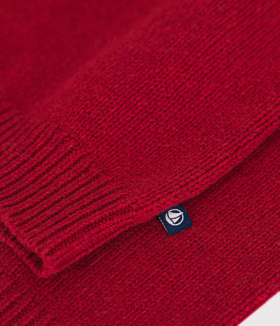 Pull jacquard laine et coton enfant garçon rouge STOP/ MULTICO