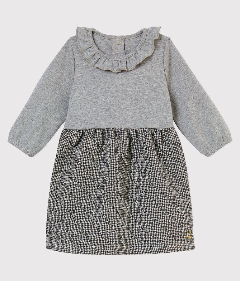 Robe bi-mati&egrave;re b&eacute;b&eacute; fille gris/multicouleur
