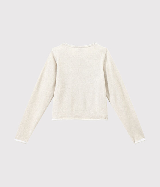 Cardigan cérémonie enfant fille blanc ECUME/marron EM DORE
