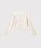 Cardigan cérémonie enfant fille blanc ECUME/marron EM DORE