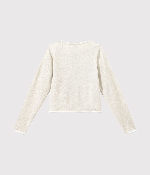 Cardigan c&eacute;r&eacute;monie enfant fille blanc/marron