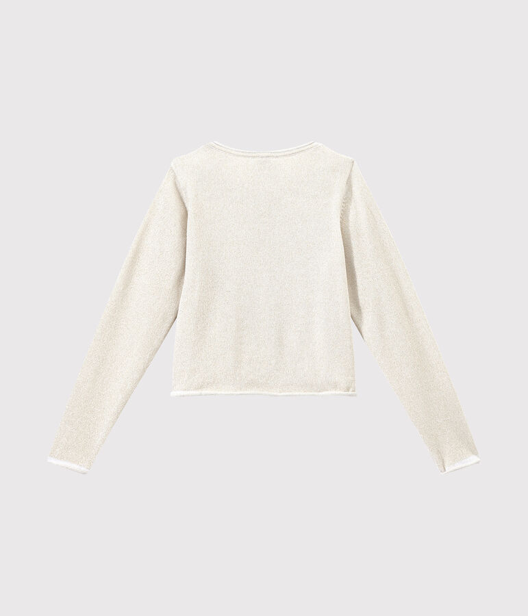 Cardigan c&eacute;r&eacute;monie enfant fille blanc/marron