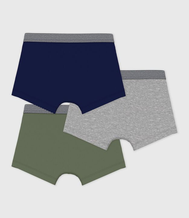 Lot de boxers enfant en coton uni multicouleur