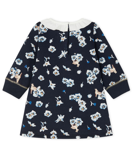 Robe manches longues bébé fille imprimée bleu SMOKING/blanc MULTICO
