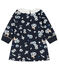 Robe manches longues bébé fille imprimée bleu SMOKING/blanc MULTICO