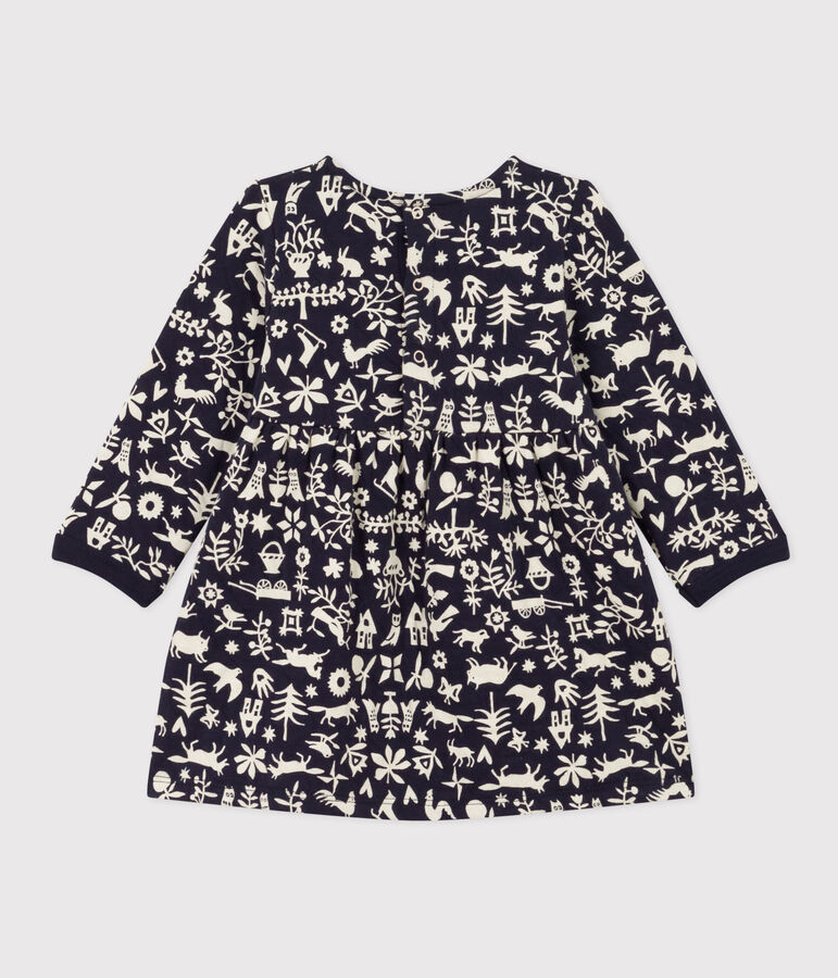 Robe manches longues en tubique matelass&eacute; imprim&eacute; b&eacute;b&eacute; bleu SMOKING/ AVALANCHE