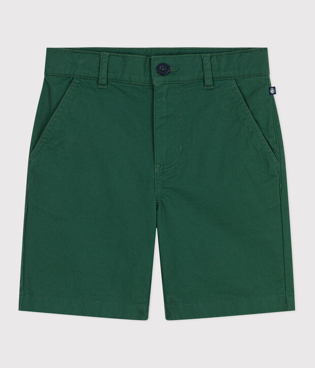 Bermuda short enfant en serge de coton uni vert