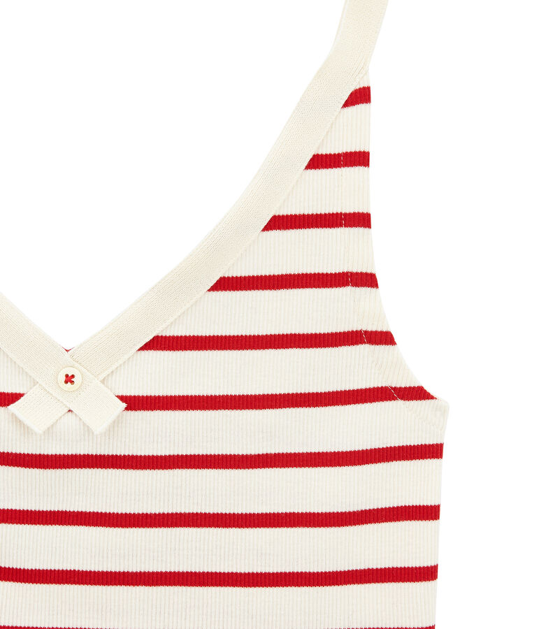 D&eacute;bardeur 100 ans de la culotte femme beige COQUILLE/rouge TERKUIT