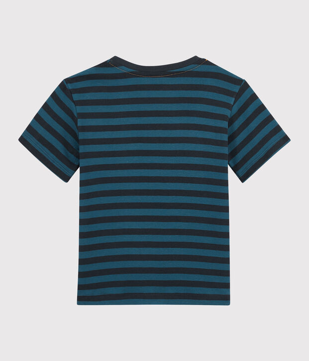 Tee-shirt ray&eacute; enfant gar&ccedil;on bleu/bleu