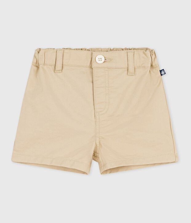 Short b&eacute;b&eacute; en coton uni beige