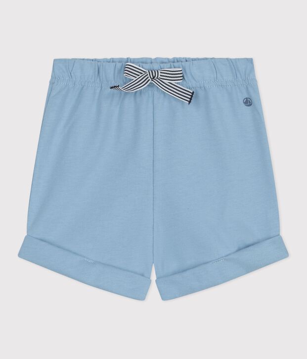 Short b&eacute;b&eacute; en coton uni bleu