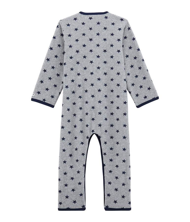 Combinaison petit gar&ccedil;on en polaire gris/bleu