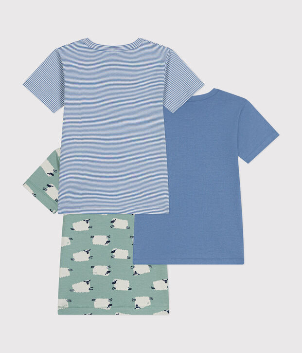 Lot de 3 tee-shirts &agrave; manches courtes mouton en coton enfant multicouleur