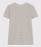 Tee-shirt Le Droit col rond en coton rayé femme blanc AVALANCHE/bleu SMOKING