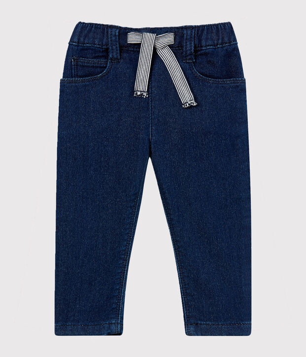 Pantalon maille effet denim b&eacute;b&eacute; mixte bleu