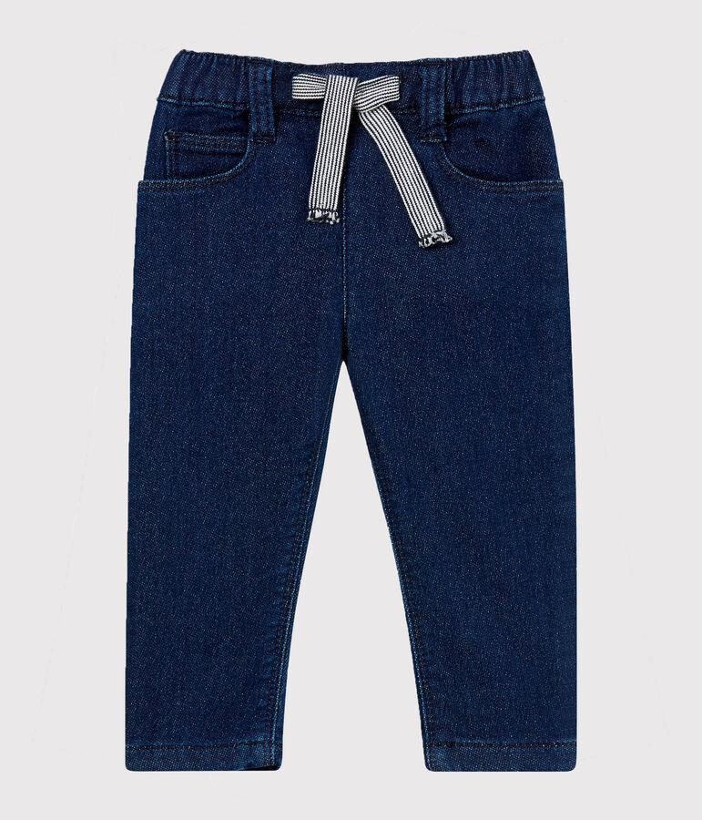 Pantalon maille effet denim b&eacute;b&eacute; mixte bleu