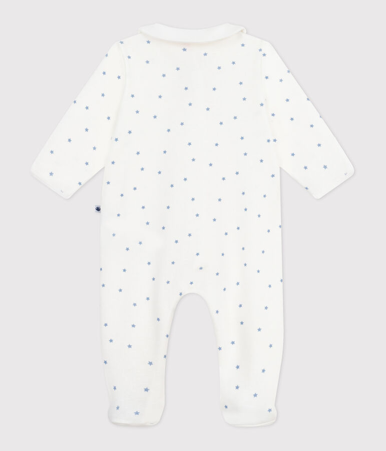 Pyjama b&eacute;b&eacute; en coton &agrave; col imprim&eacute; &eacute;toiles blanc MARSHMALLOW/bleu ALASKA