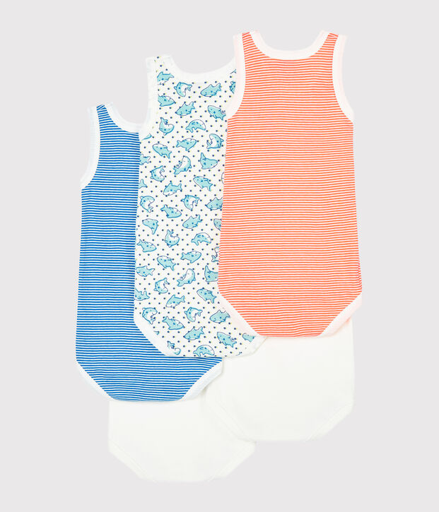 Lot de 5 bodies sans manches b&eacute;b&eacute; gar&ccedil;on multicouleur