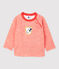 Tee-shirt en laine et coton bébé. orange OURSIN/blanc MARSHMALLOW