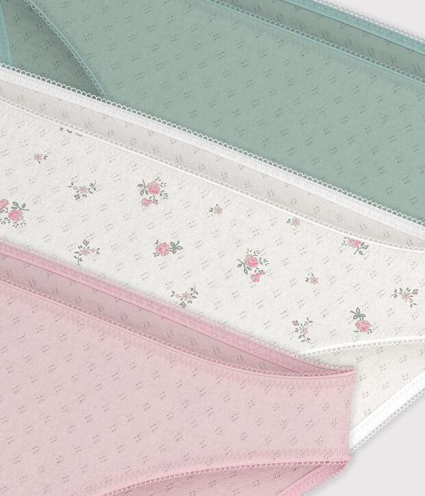 Lot de culottes femme en coton ajour&eacute; multicouleur