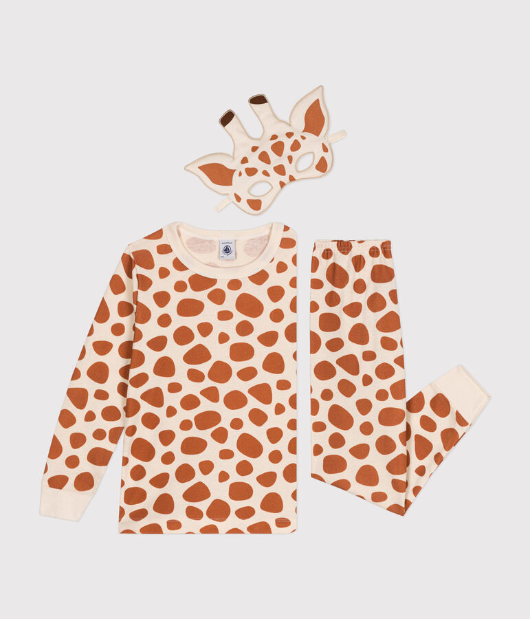 Pyjama d&eacute;guisement girafe en coton enfant blanc AVALANCHE/ ECUREUIL