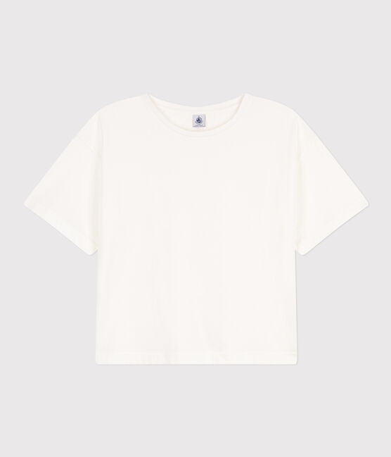 Tee-shirt LE BOXY en coton Femme blanc MARSHMALLOW