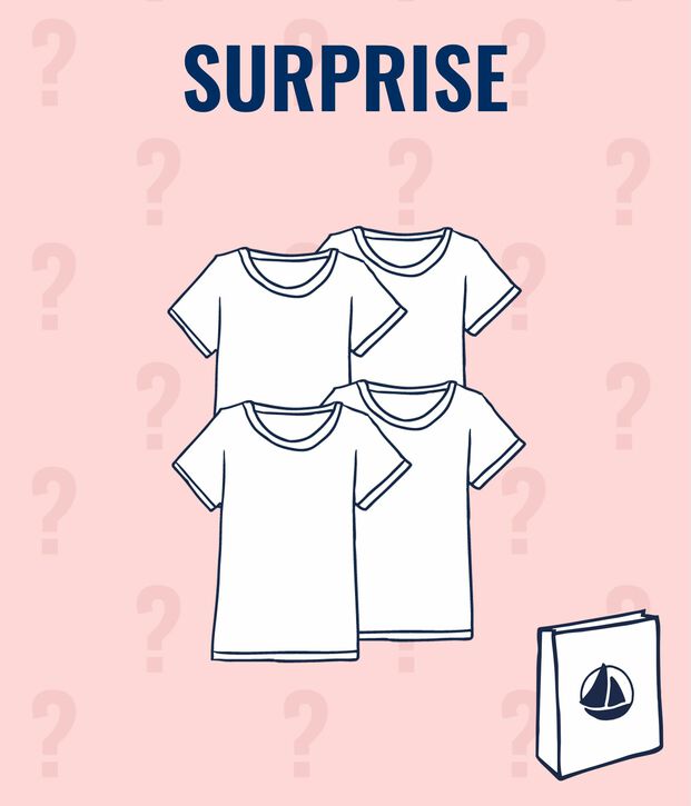 Lot surprise de 4 Tee-shirts manches courtes fille multicouleur