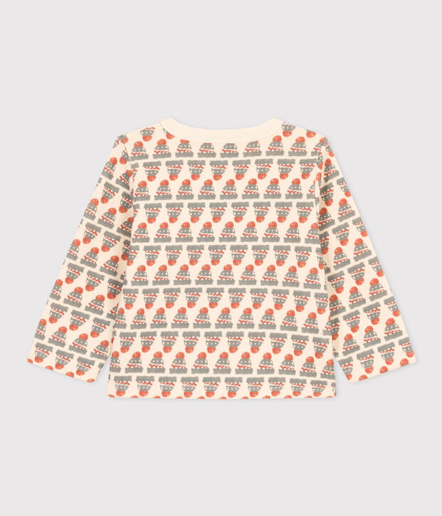 Cardigan en jersey &eacute;pais imprim&eacute; b&eacute;b&eacute; &eacute;cru/multicouleur