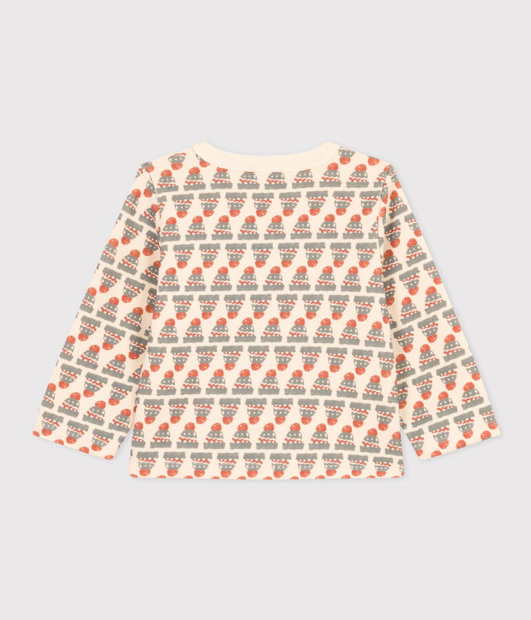 Cardigan en jersey &eacute;pais imprim&eacute; b&eacute;b&eacute; blanc AVALANCHE/ MULTICO