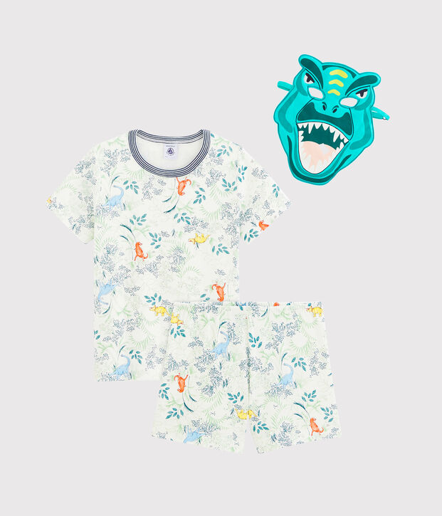 Pyjacourt petit gar&ccedil;on avec masque blanc/multicouleur