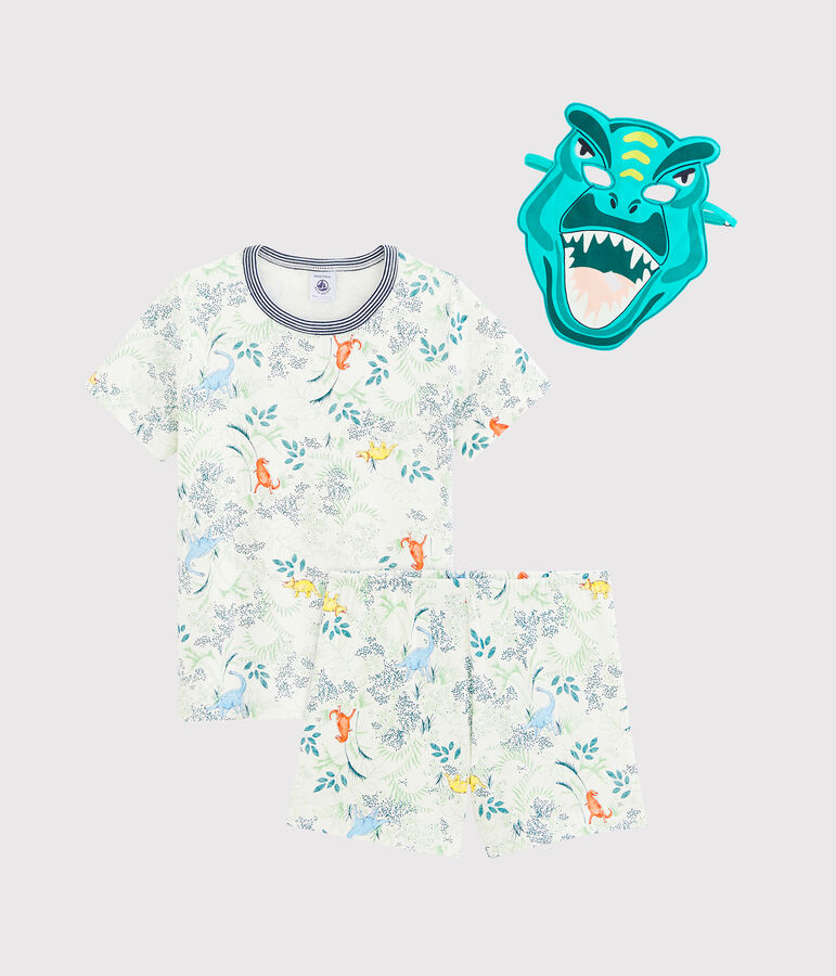 Pyjacourt petit gar&ccedil;on avec masque blanc MARSHMALLOW/blanc MULTICO