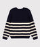 Pull irlandais à rayures en coton Femme bleu SMOKING/ AVALANCHE