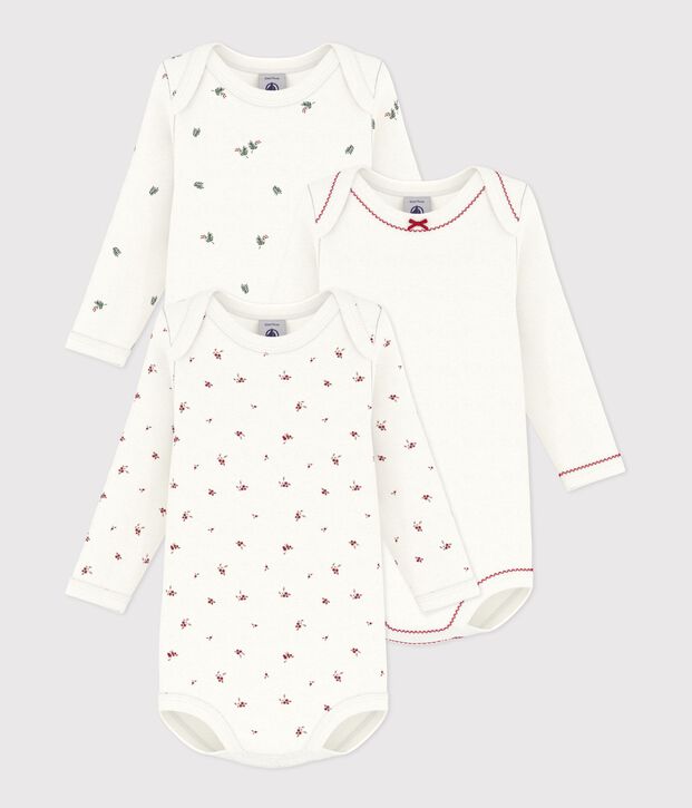 Lot de bodies manches longues en coton imprim&eacute; b&eacute;b&eacute; multicouleur